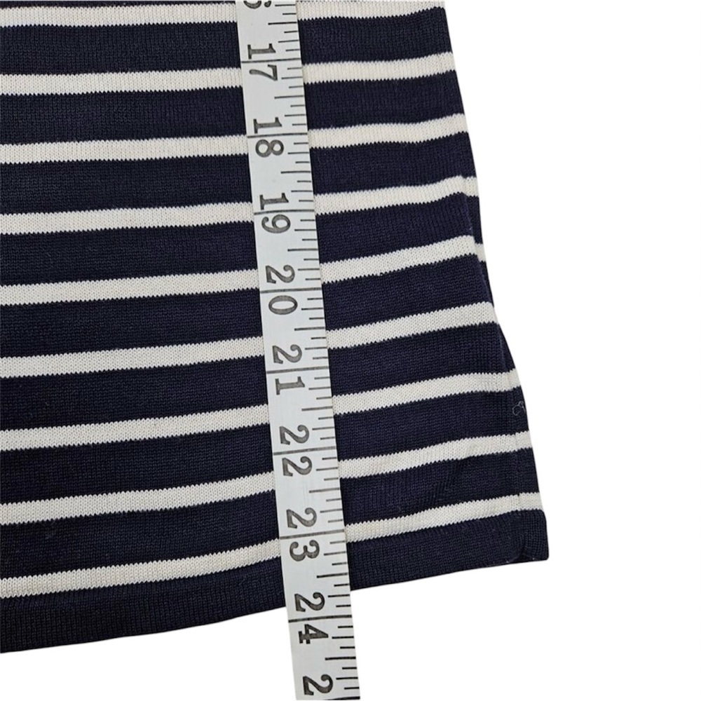 Lauren Ralph Lauren Striped Cotton Knit Top Navy White Nautical Shirt Size Large - Picture 6 of 7